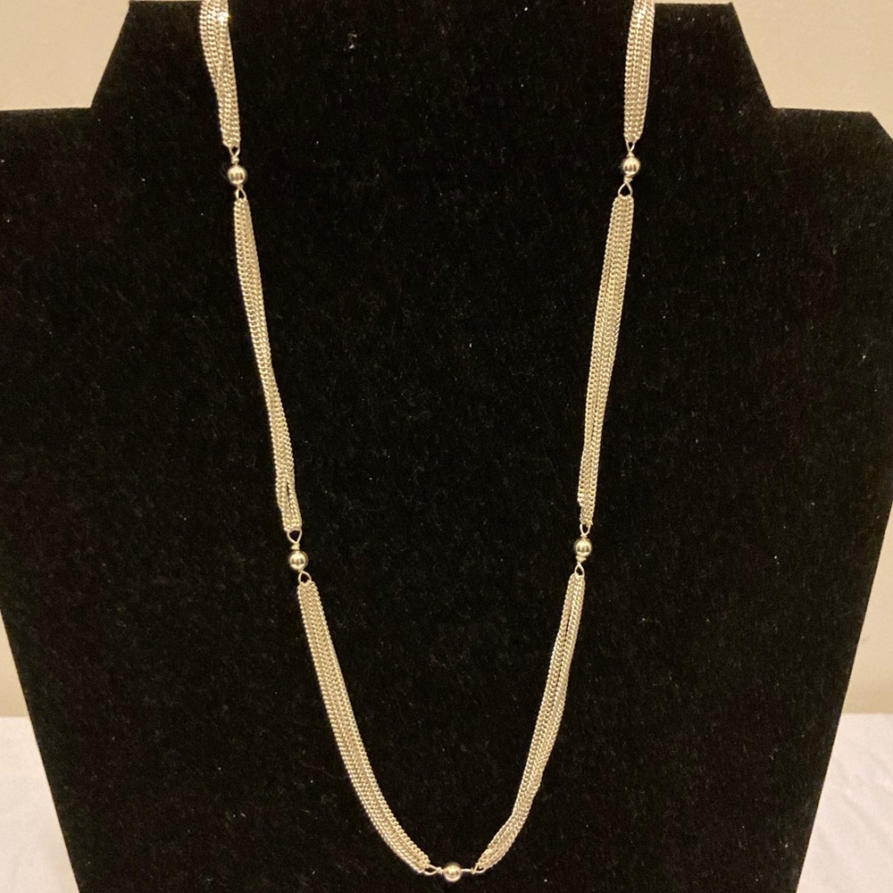 925 Sterling Silver Multi-Strand Chain Necklace - Women Necklace